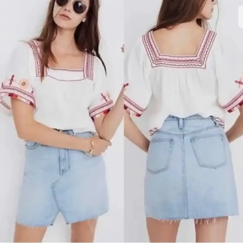 Madewell Rigid Denim A-Line Skirt Cut Out Edition Raw Hem Size 27