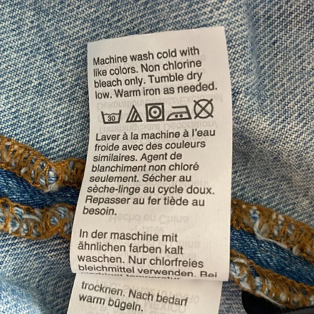 Madewell Rigid Denim A-Line Skirt Cut Out Edition Raw Hem Size 27