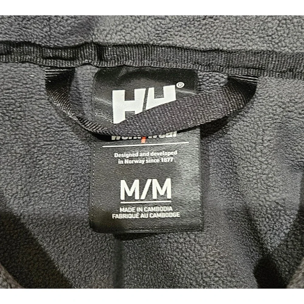 Helly Hansen Workwear Jacket Mens M Black Softshell Fleece GTI Logo
