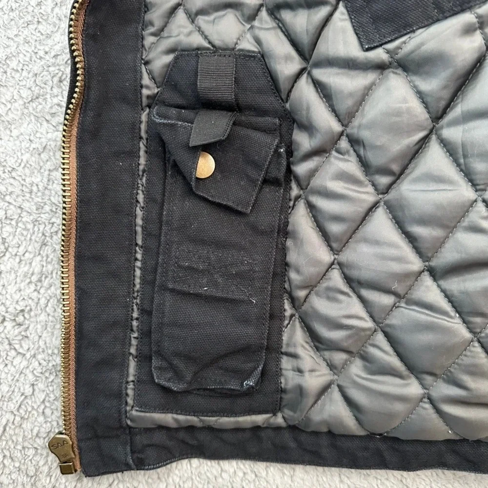 Venado Men's 2XL Concealed Carry Black Canvas Quilted Vest Full Zip Utility