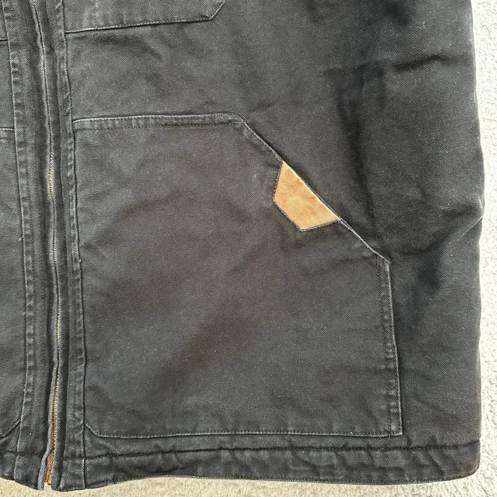 Venado Men's 2XL Concealed Carry Black Canvas Quilted Vest Full Zip Utility