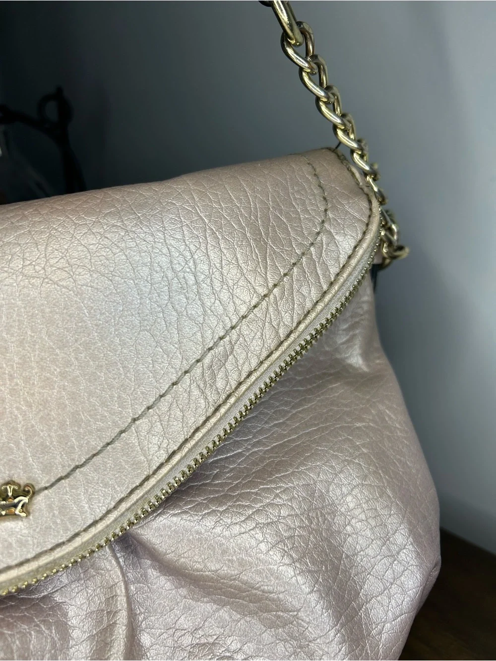 Juicy Couture Greta Lilac Pearl Iridescent Flap Crossbody Y2K Bag