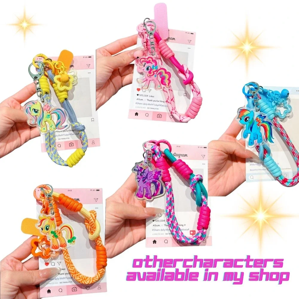 My Little Pony Applejack Phone Lanyard Charm Braided Rope Keychain MLP Anti-Loss