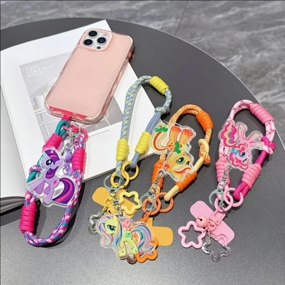 My Little Pony Applejack Phone Lanyard Charm Braided Rope Keychain MLP Anti-Loss