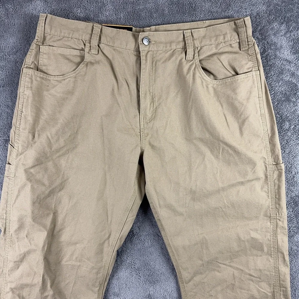 Berne Highland Flex Carpenter Pants Mens‎ 38x34 Khaki Relaxed Stretch Workwear