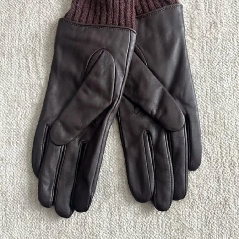 Frye Lambskin Gloves DARK BROWN NWOT