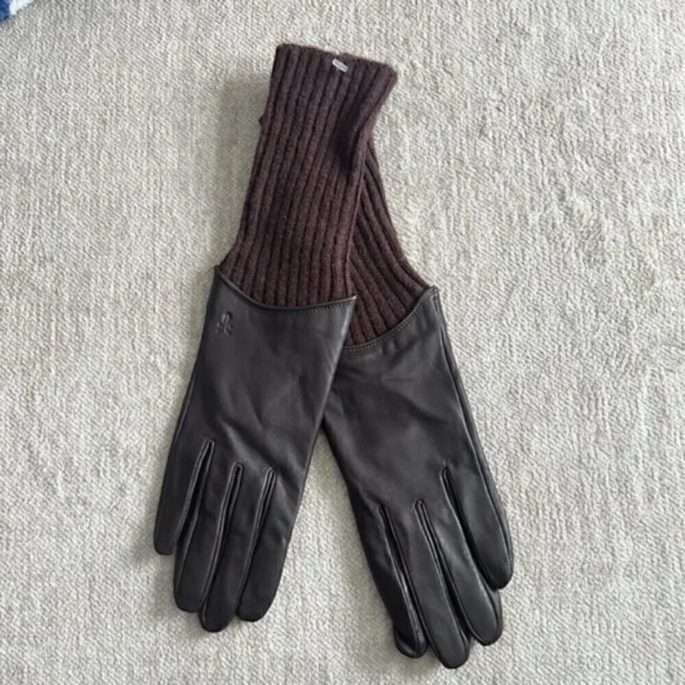 Frye Lambskin Gloves DARK BROWN NWOT