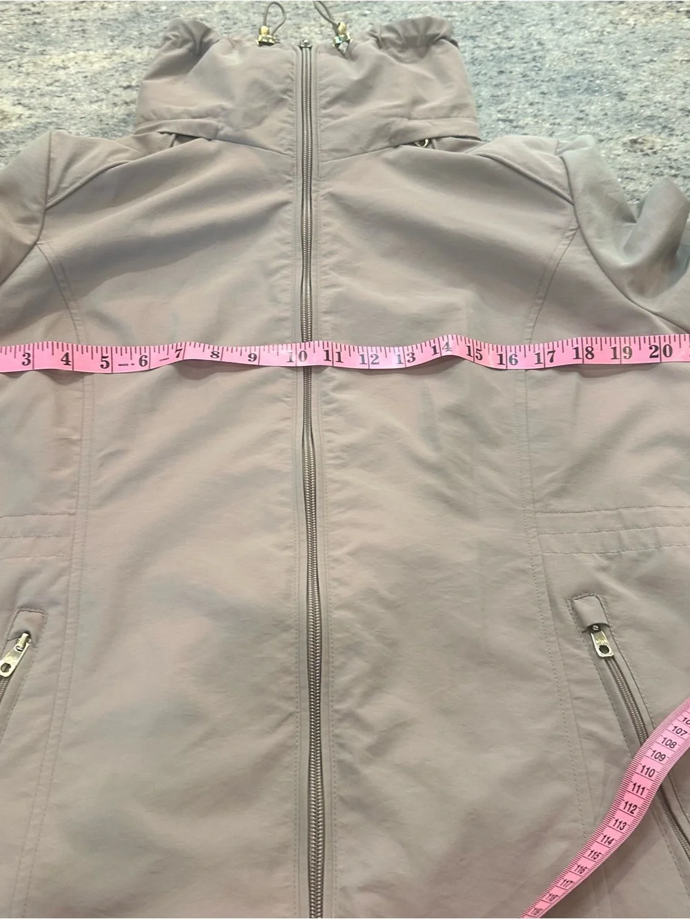 Cole Haan Light Tan Hooded Zip-Front Trench Coat