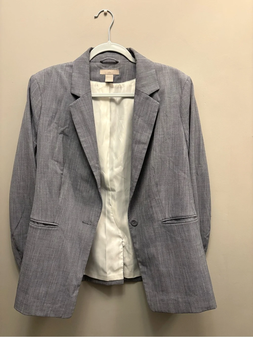 H&M Light Blue Pinstripe Single-Button Blazer