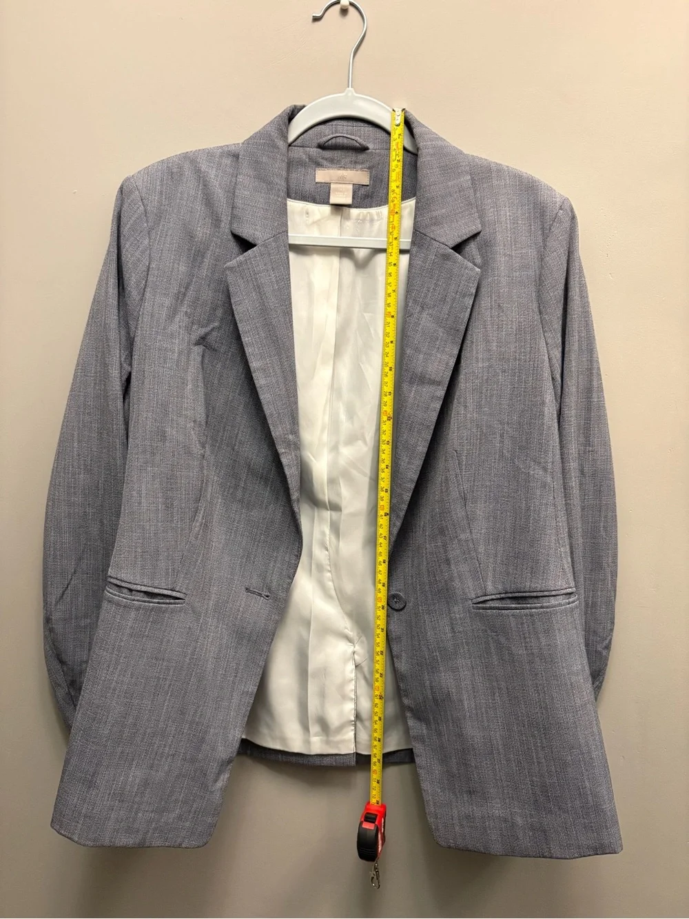 H&M Light Blue Pinstripe Single-Button Blazer