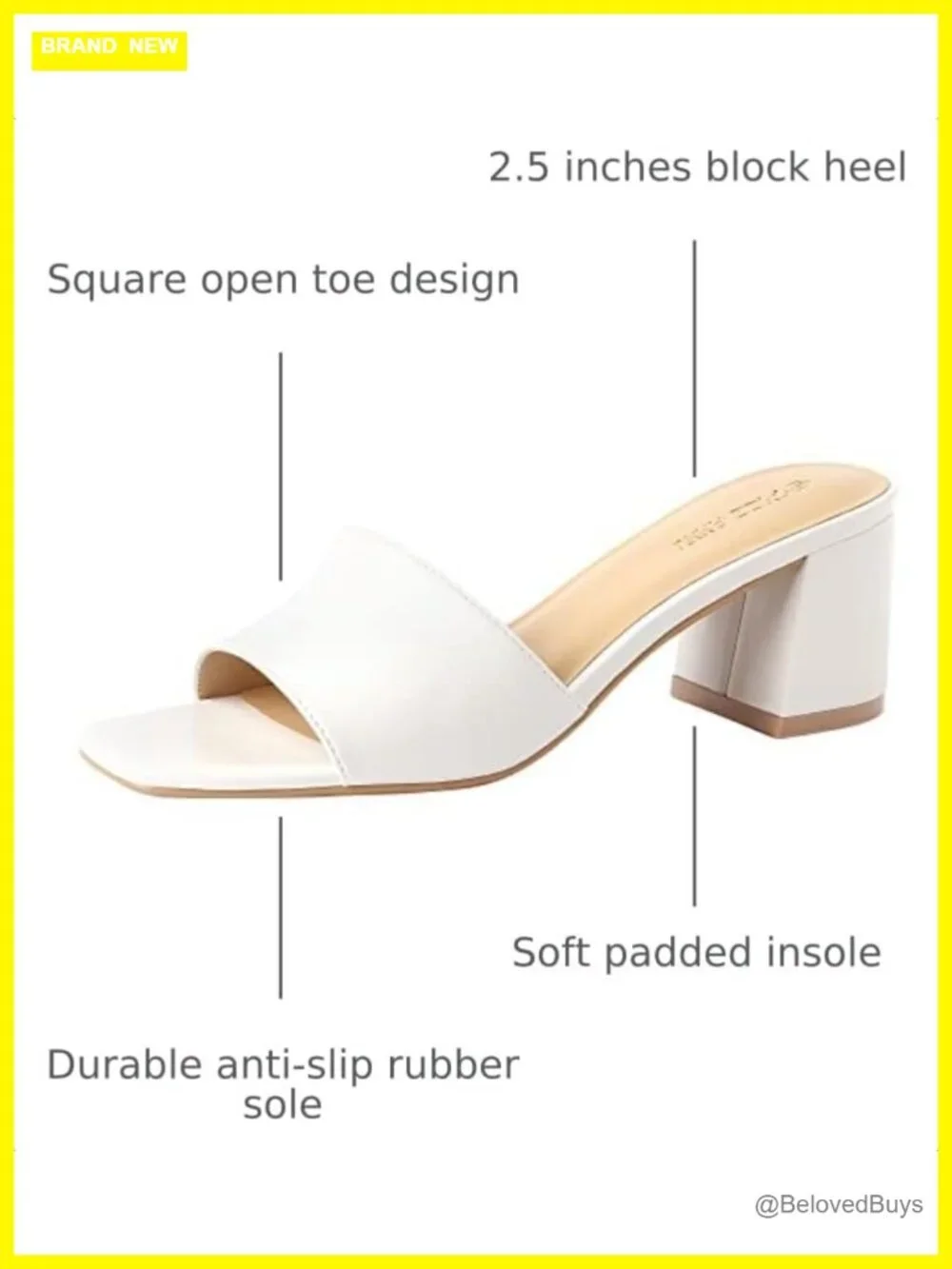 Women's Square Toe Low Block Heel Sandals Slip On Mules Casual Dress Pumps