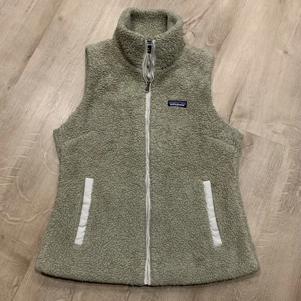 Patagonia Full Zip Los Gatos Fleece Vest Women's Medium M Tan Outdoor Hiking