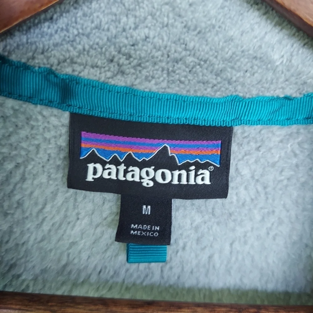 Patagonia fleece teal jacket