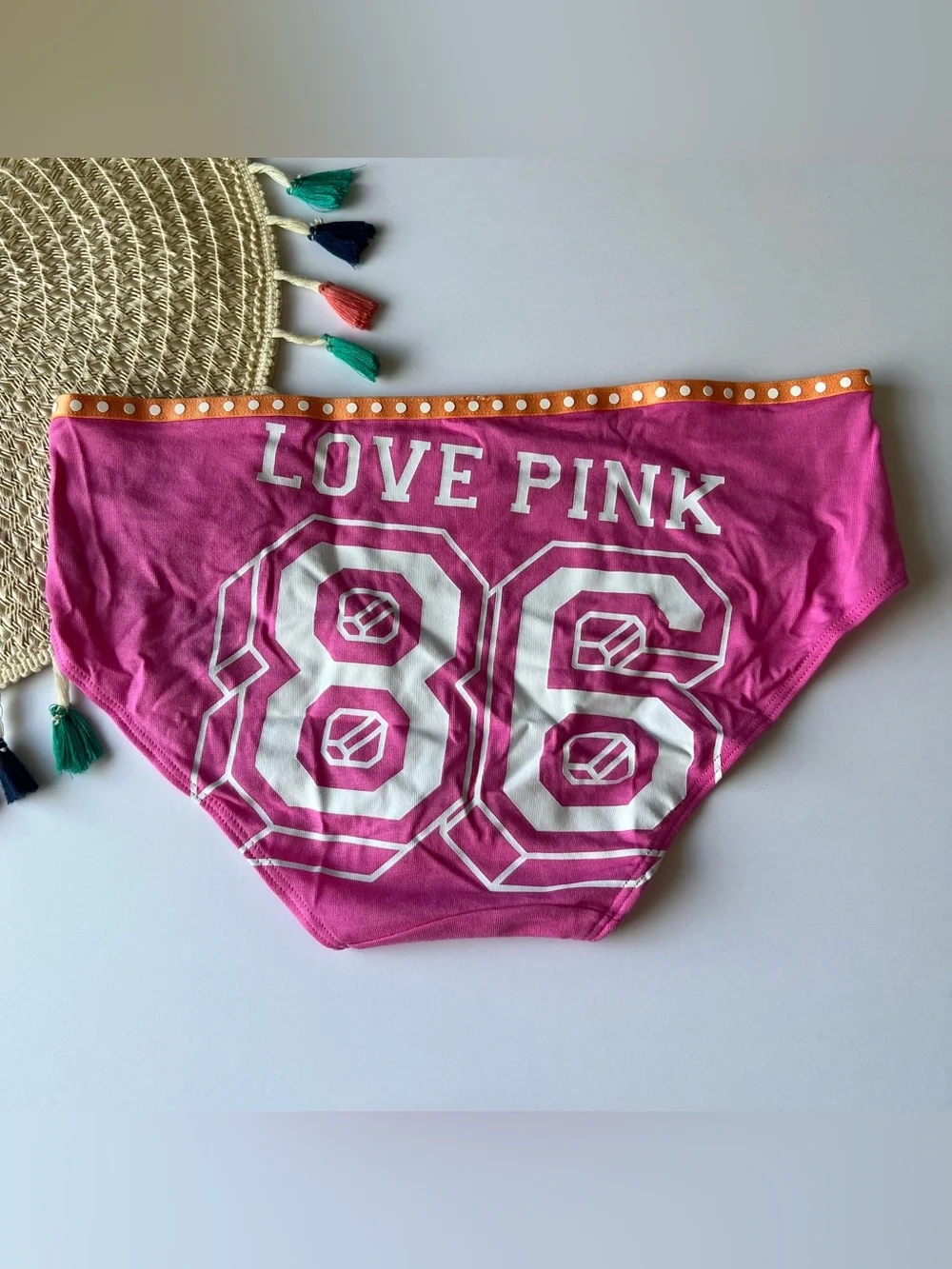 Victoria’s Secret PINK Hipster Panty Love Pink 86 Logo M NEW