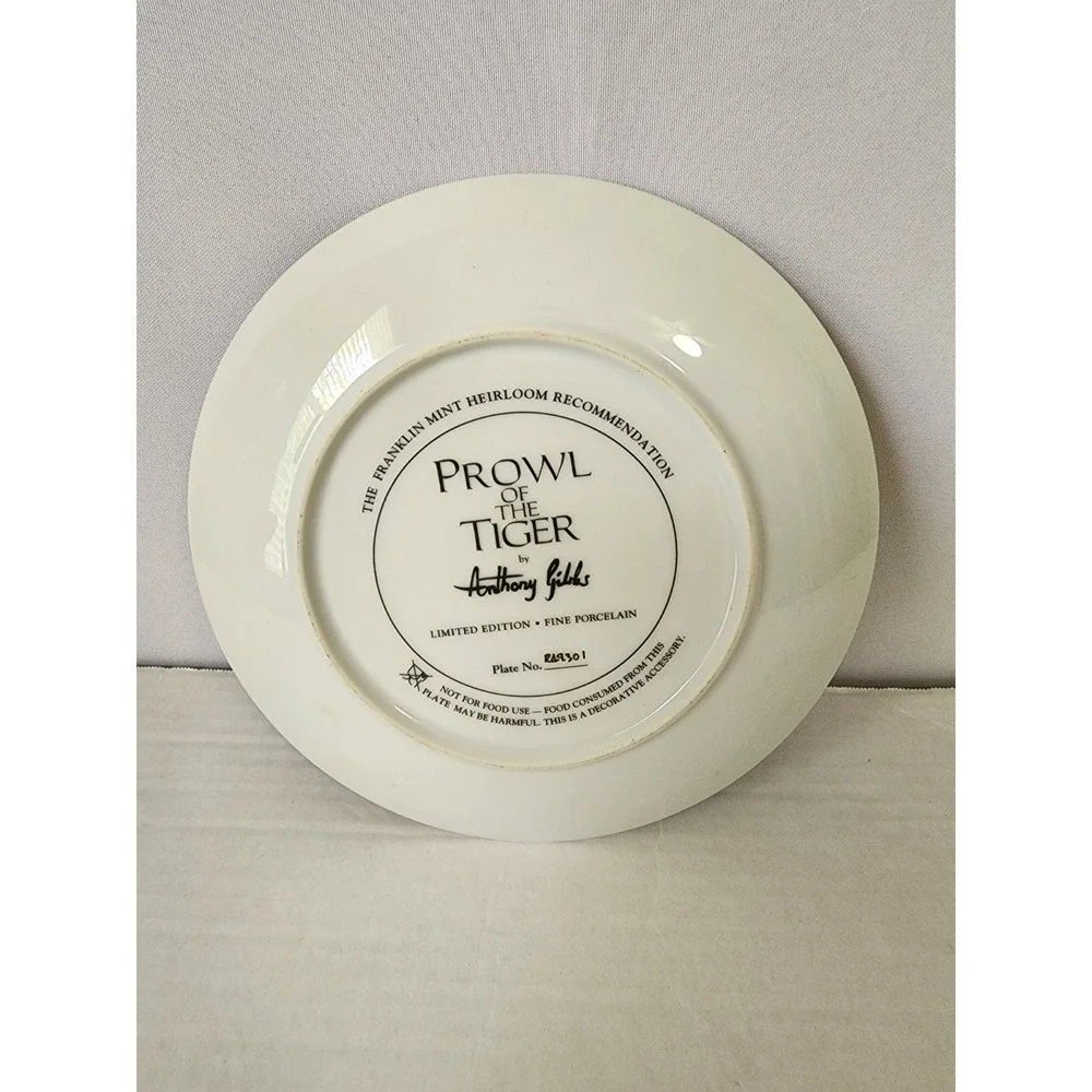 Franklin Mint Prowl of the Tiger Anthony Gibbs Ltd Porcelain‎ Plate