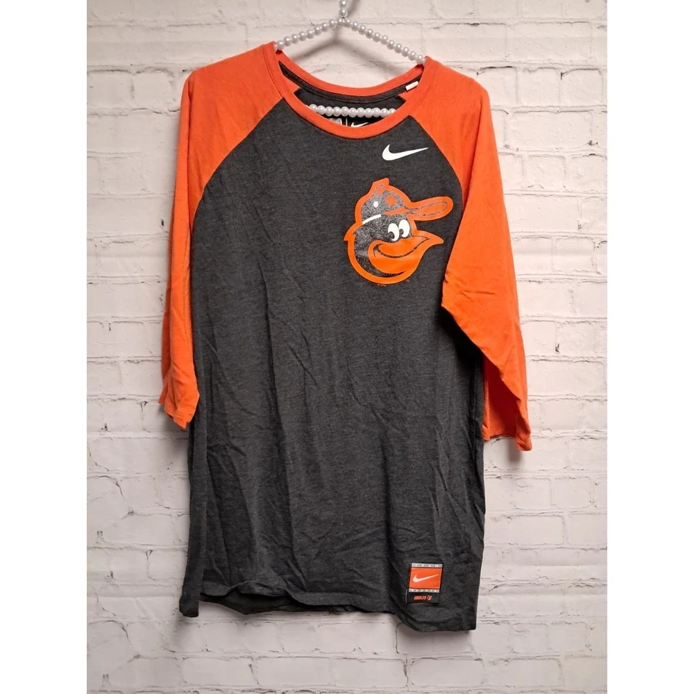 Womens Large Baltimore Orioles Nike 3/4 Sleeve T Shirt‎