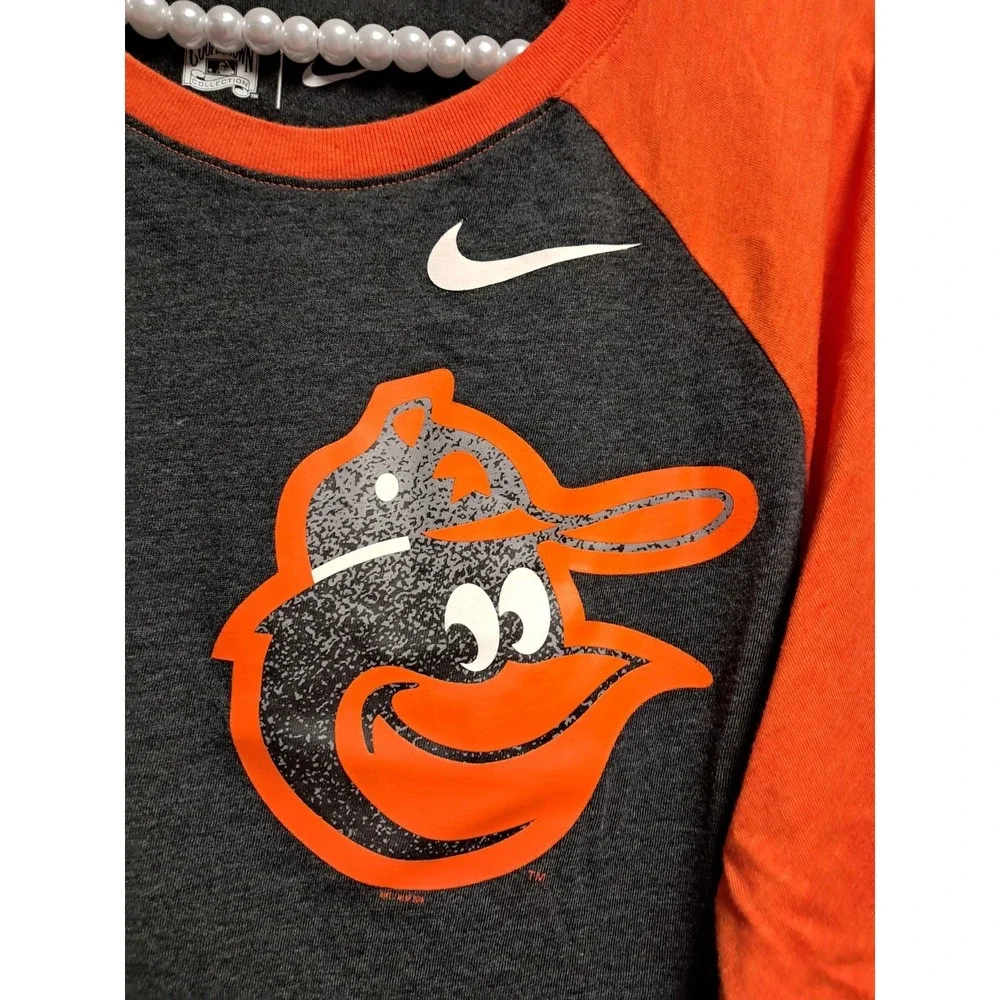 Womens Large Baltimore Orioles Nike 3/4 Sleeve T Shirt‎