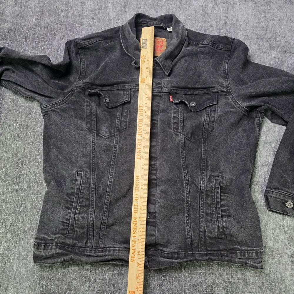 Levi's Trucker Jacket Mens XL Faded Black Type 3 III Denim Jean Distressed Punk