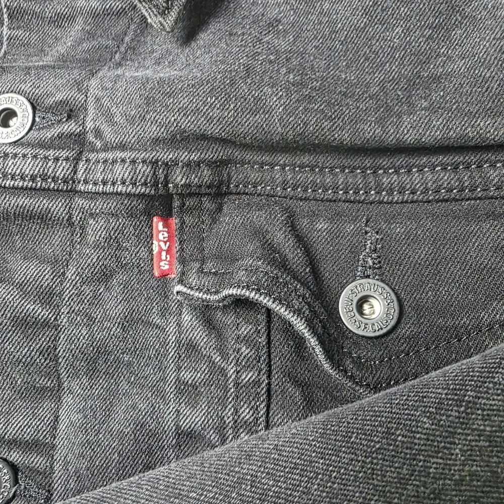 Levi's Trucker Jacket Mens XL Faded Black Type 3 III Denim Jean Distressed Punk
