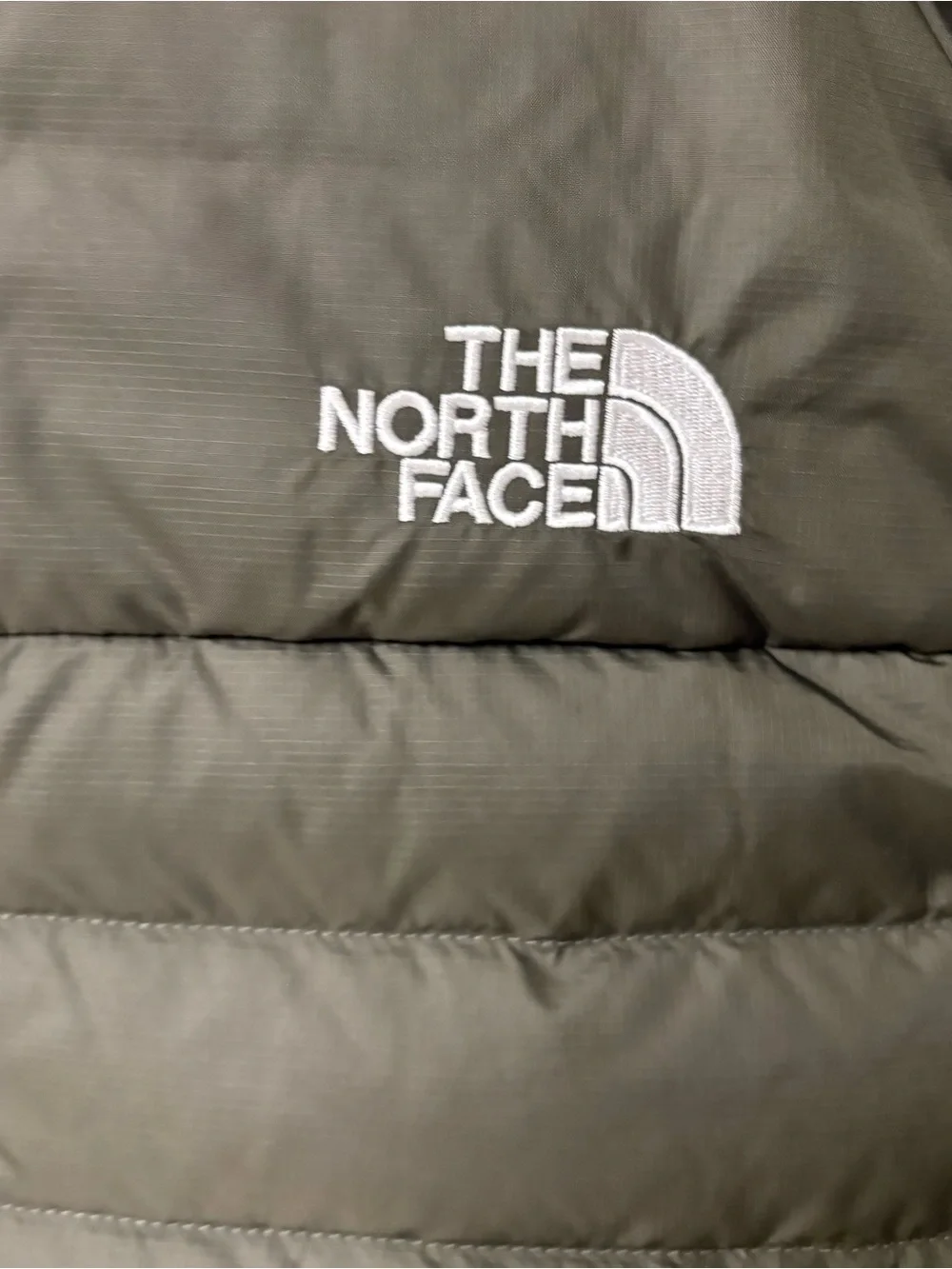 The North Face Men's Olive Puffer Jacket with Zip Front