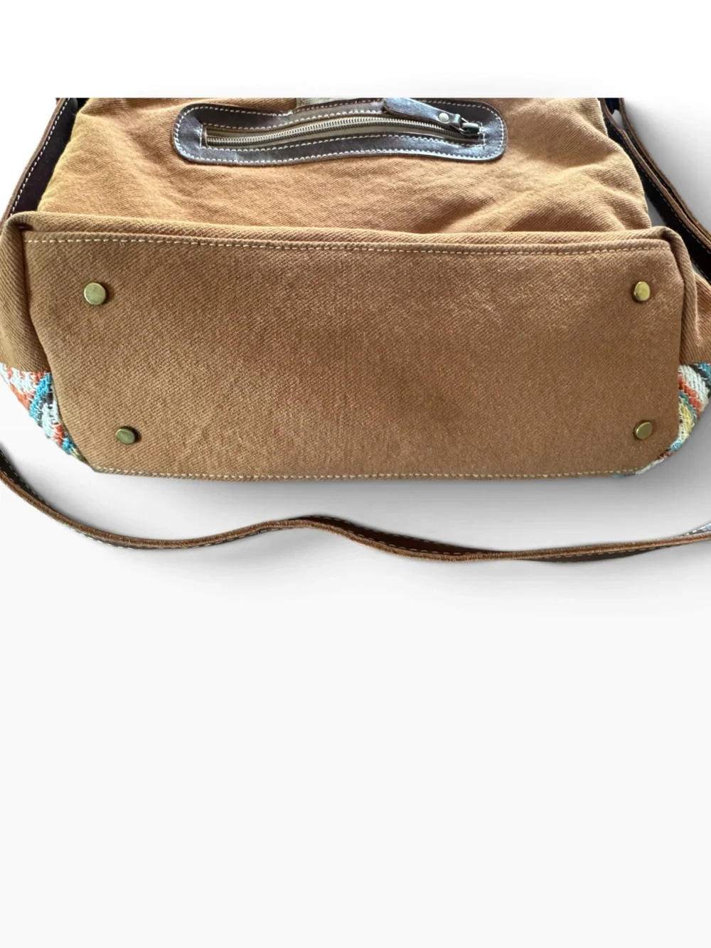 Myra Bag Multipastels Shoulder Bag Cowhide Canvas Aztec Western Purse S-469