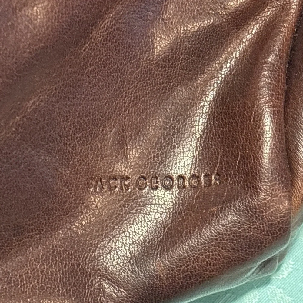 Jack Georges Leather Crossbody Bag Brown‎ Pockets Purse Adjustable Strap