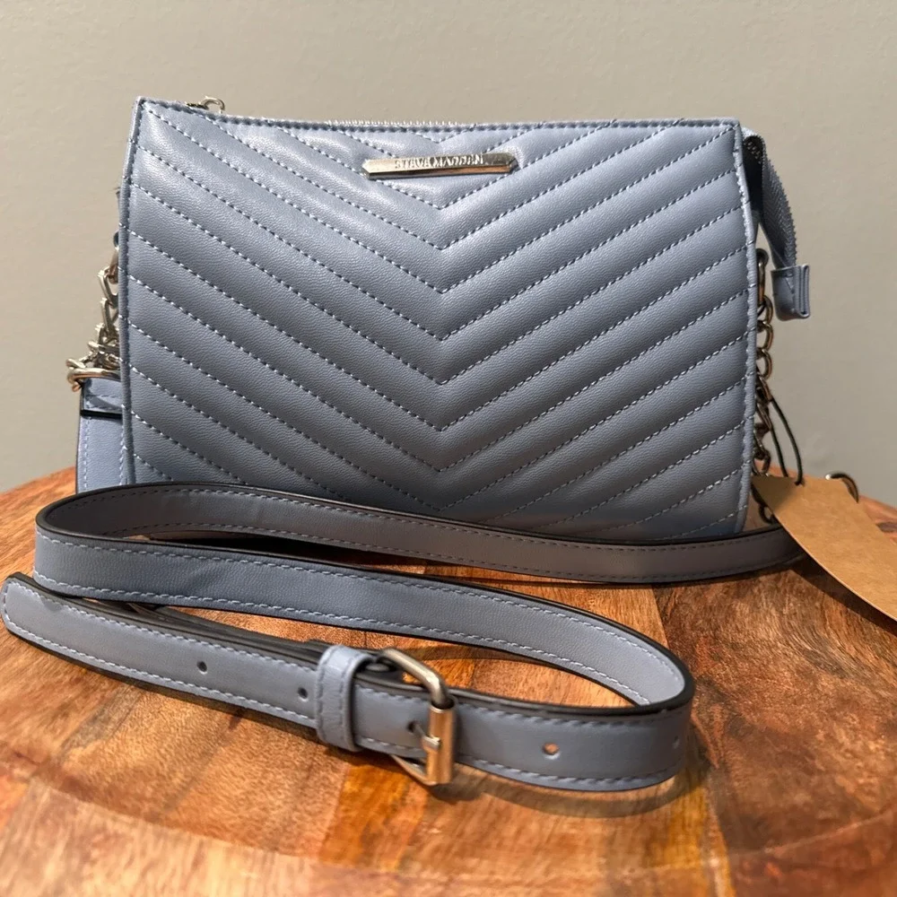 STEVE MADDEN‎ Women's Denim Blexi Chevron Crossbody