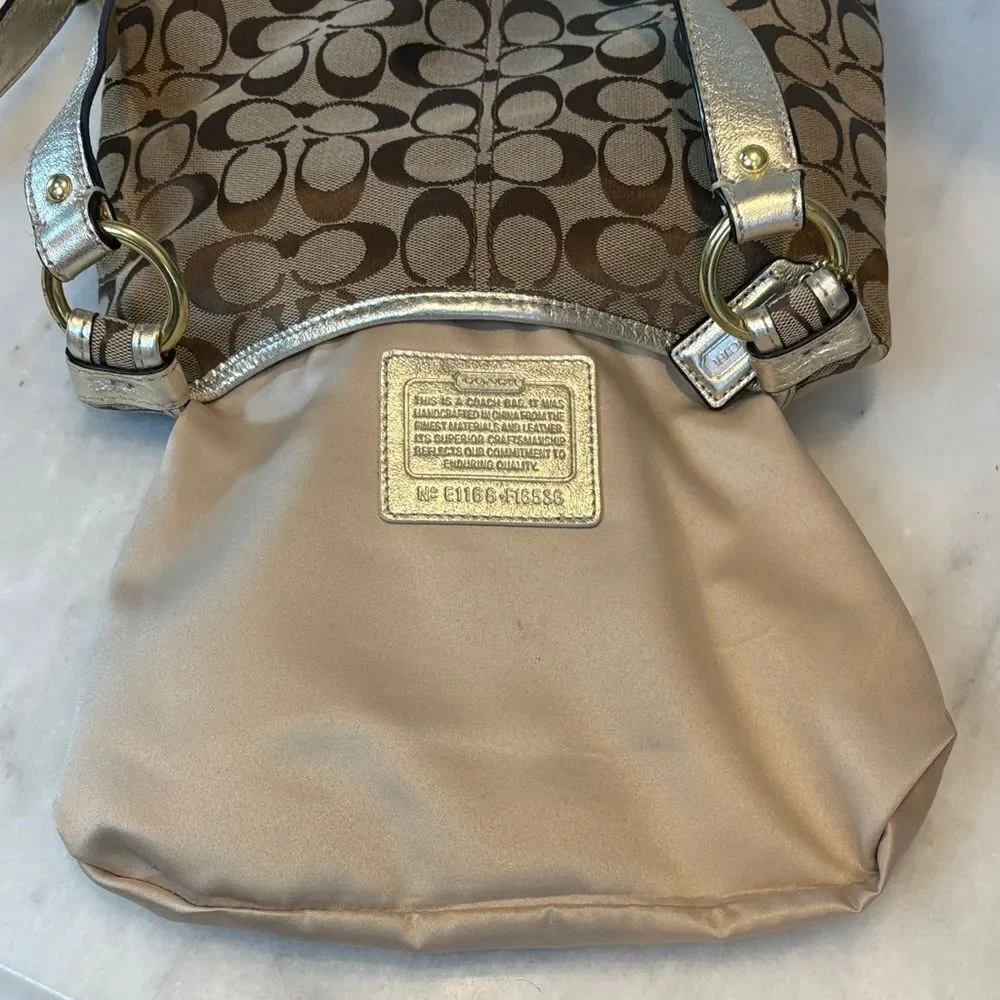 Coach Crossbody Purse Handbag Penelope Jacquard Signature Logo Hippie Bag