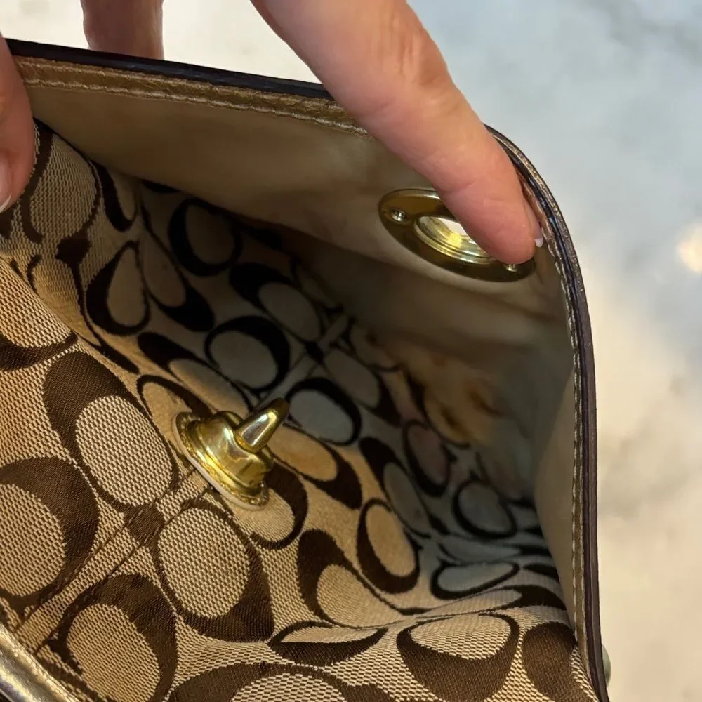 Coach Crossbody Purse Handbag Penelope Jacquard Signature Logo Hippie Bag