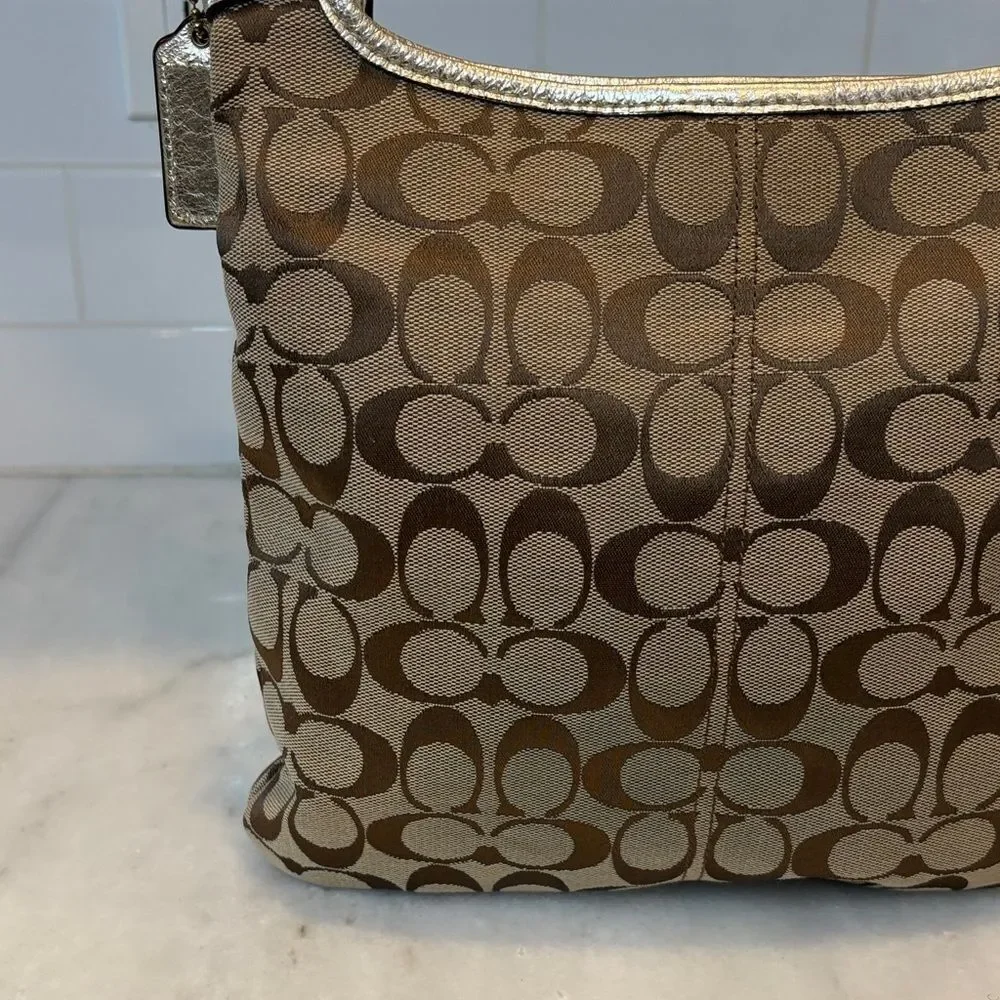 Coach Crossbody Purse Handbag Penelope Jacquard Signature Logo Hippie Bag