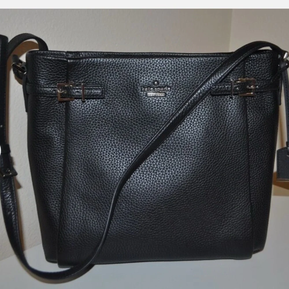 Kate Spade New York Holden Street BRANDY Black Leather Crossbody Shoulder BAG