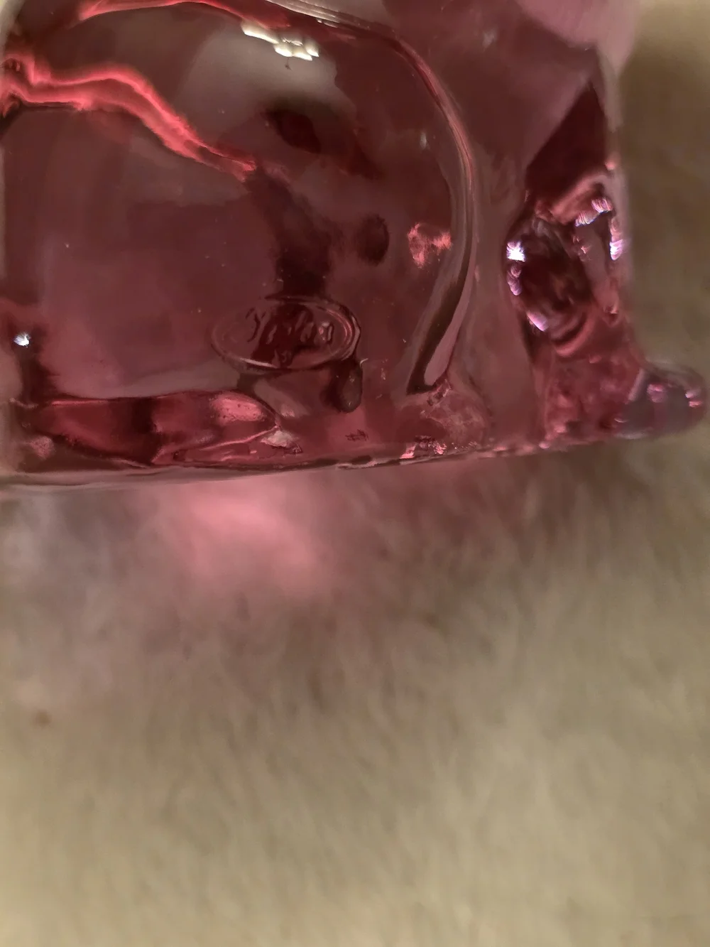 Decorative Glass Cat Figurine in Cranberry