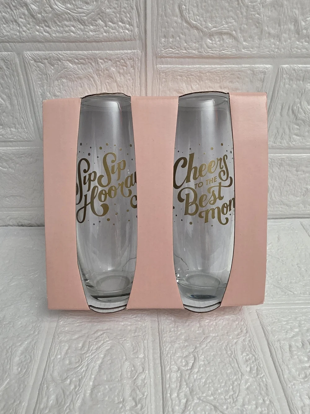 Spritz Best Mom Champagne Flute Set 2 Glasses 9.6oz Gift, New