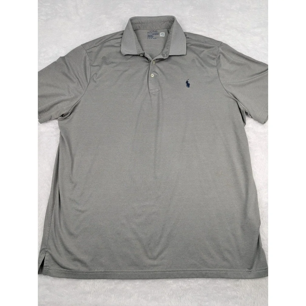 Polo Ralph Lauren Performance Polo Shirt Men's Size‎ XL Gray Golf Polyester