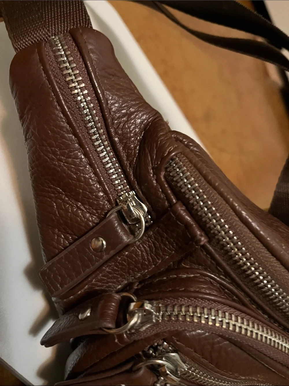 Genuine Leather Womens Fanny Pack Brown