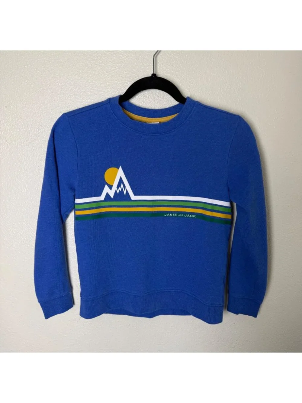 Janie And Jack Boys Blue Long Sleeve Graphic Sweatshirt Size 8