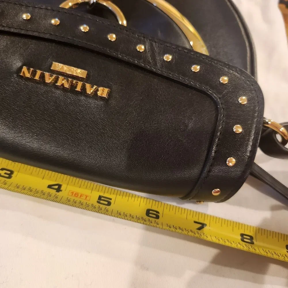 Balmain leather features flap