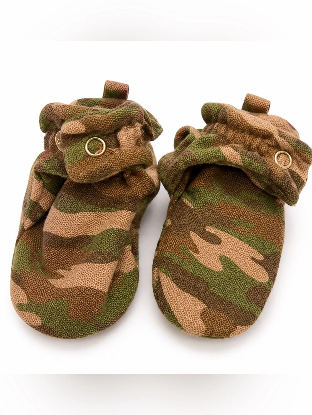 Robeez Camo Print Baby Mittens in Brown and Green