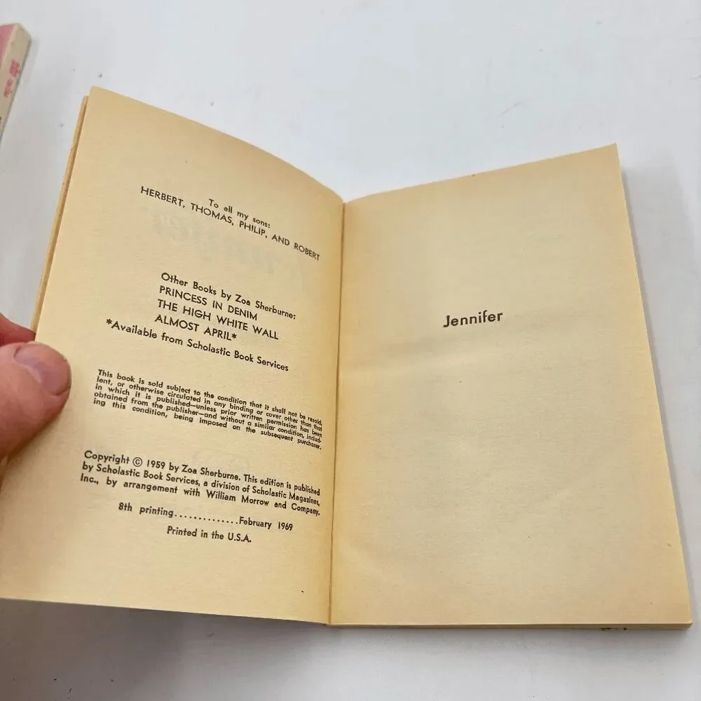 JENNIFER by Zoa Sherburne Paperback Children's Chapter Book Fiction 1969‎