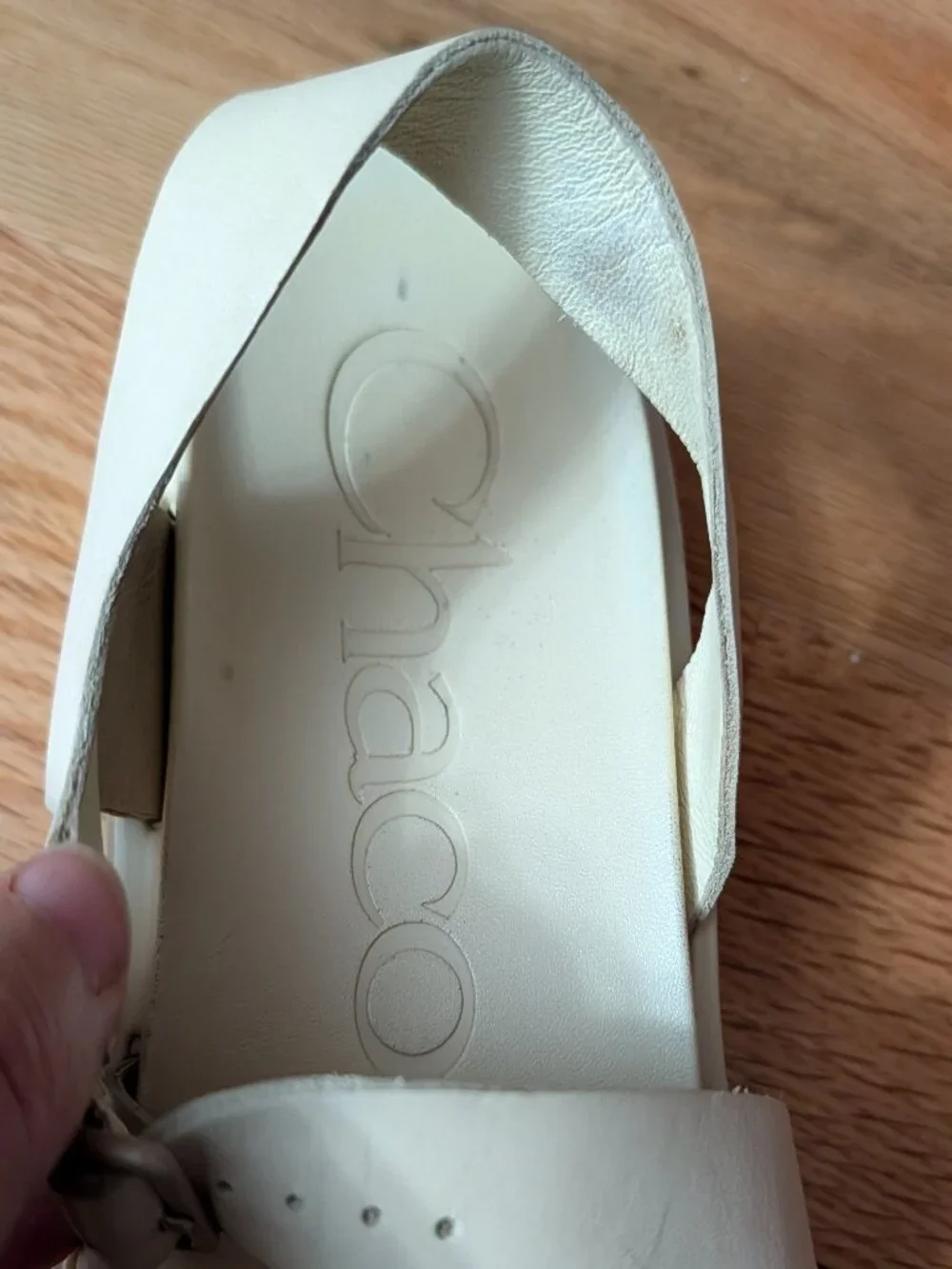 Chaco Townes Sandals cream leather sz 8 Angora Podiatrist Luvseat
