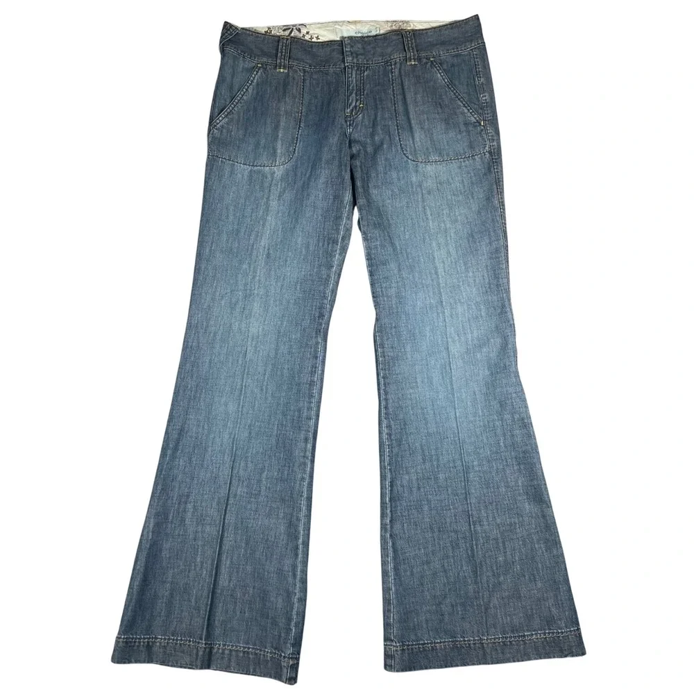 Choice Calvin Klein Jeans Womens 32‎ Blue Denim Wide Leg Flare High Rise