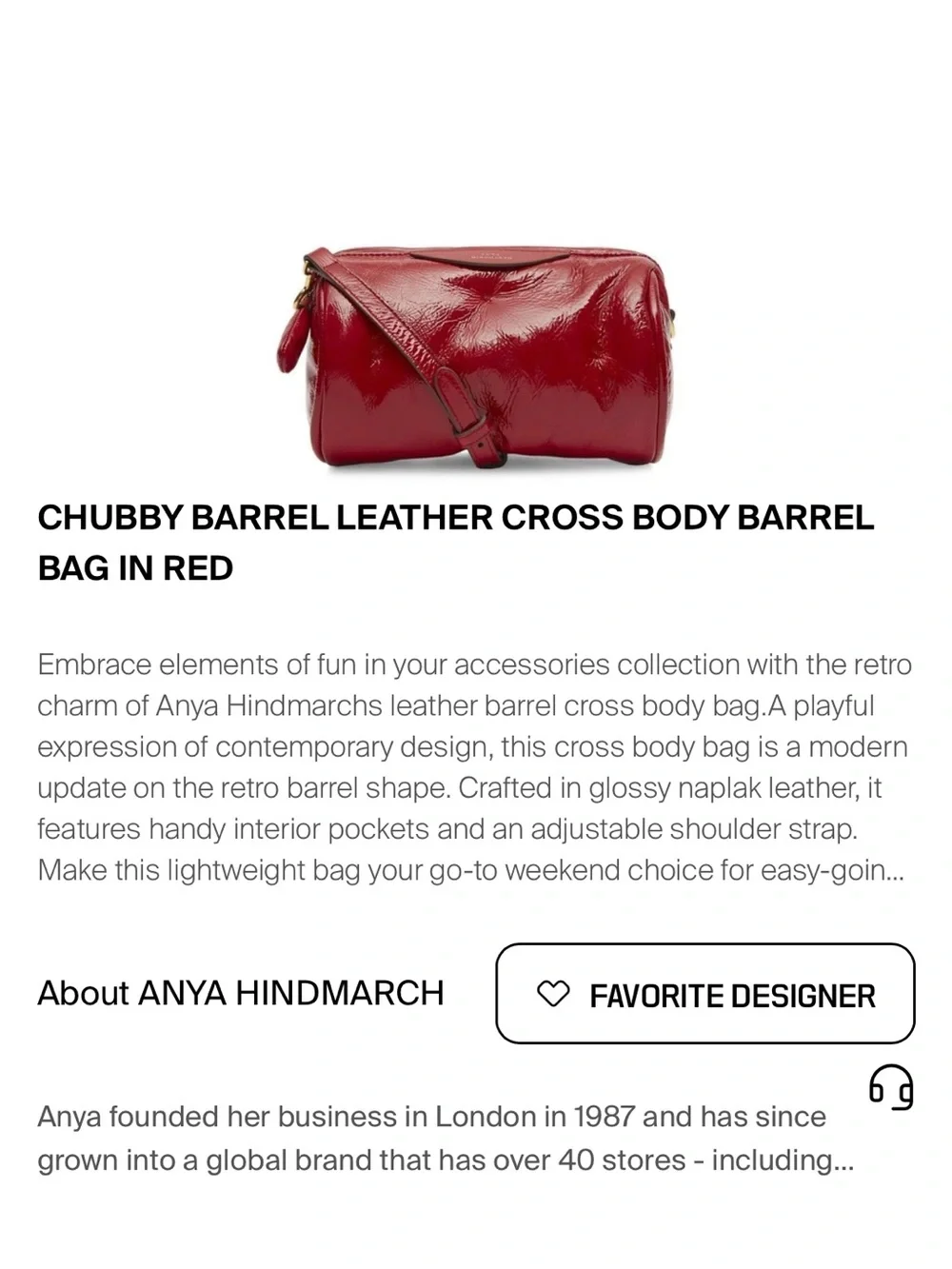 Anya Hindmarch Red Leather Crossbody Bag