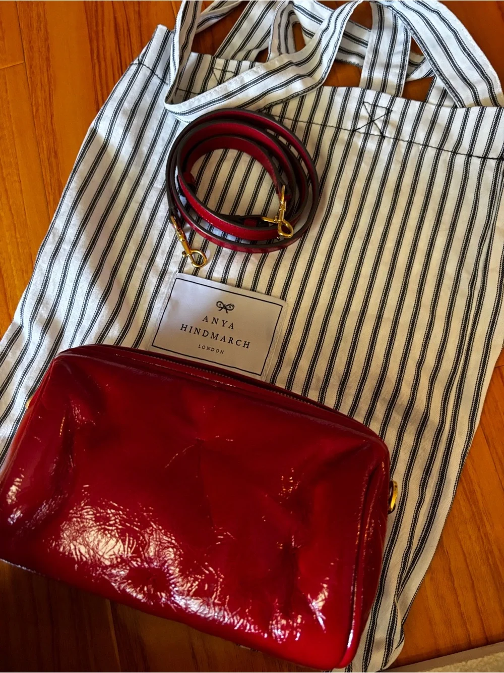Anya Hindmarch Red Leather Crossbody Bag