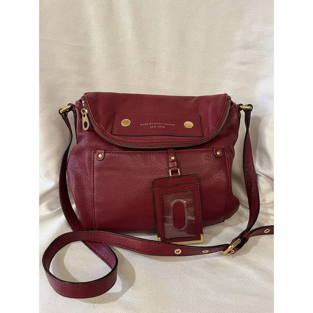 Marc by Marc Jacobs Beautiful Burgundy Leather‎ Hobo Shoulder Crossbody Bag