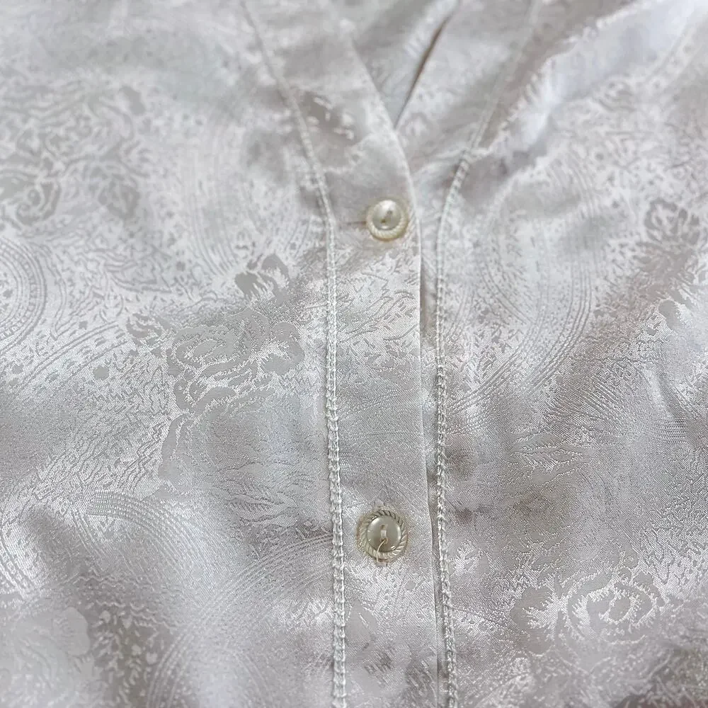 Vintage 90s Jaclyn Smith Pale Pink Satin Pajamas Plus Size XL 2X