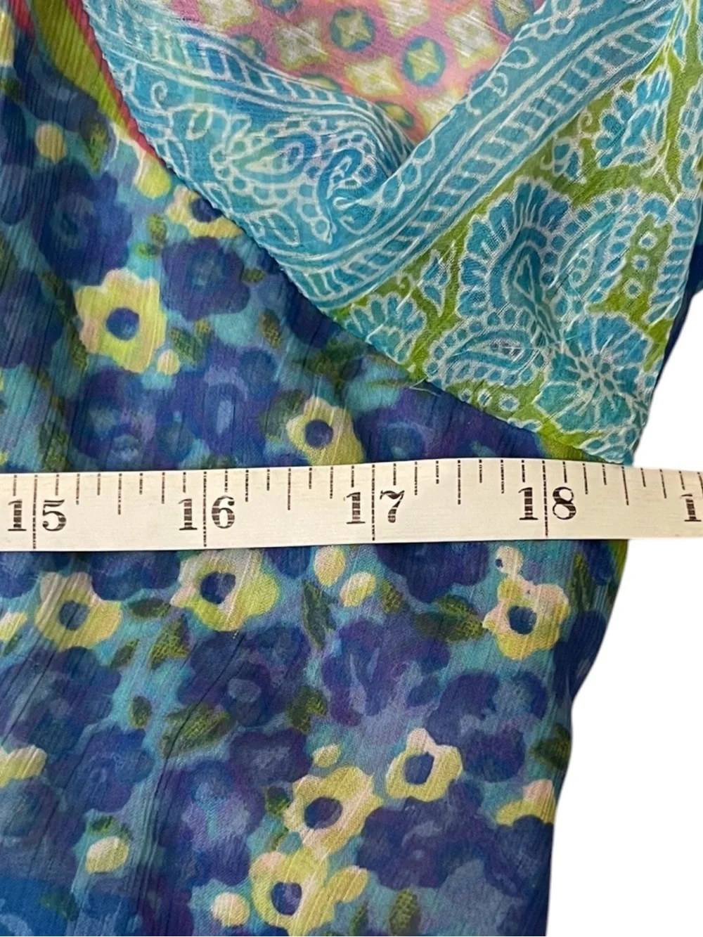 Boho Sheer Patchwork Tunic Dress Swim Cover-Up Bell Sleeve‎ Side Slit Viscose
