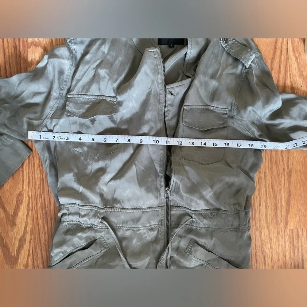 Rails Miles Sage Green Utility Jacket Pockets Drawstring Waist