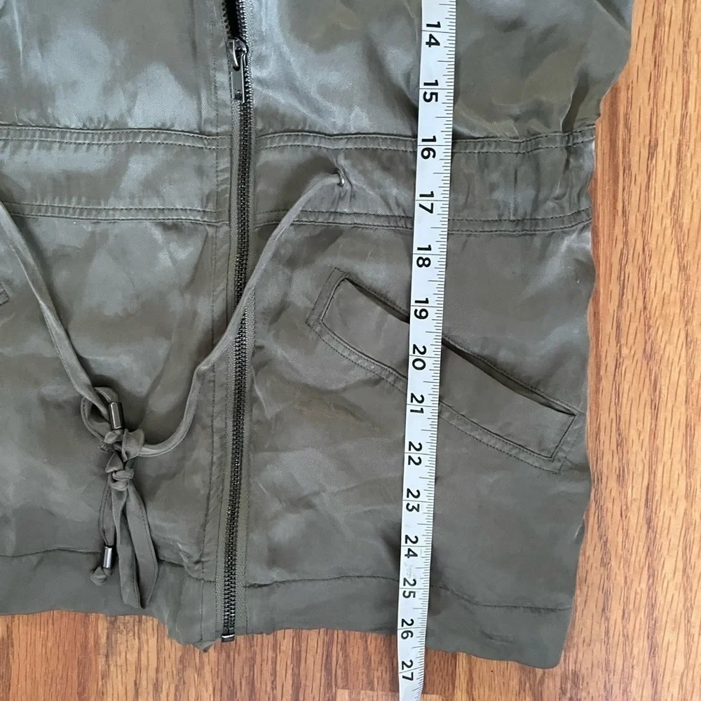 Rails Miles Sage Green Utility Jacket Pockets Drawstring Waist
