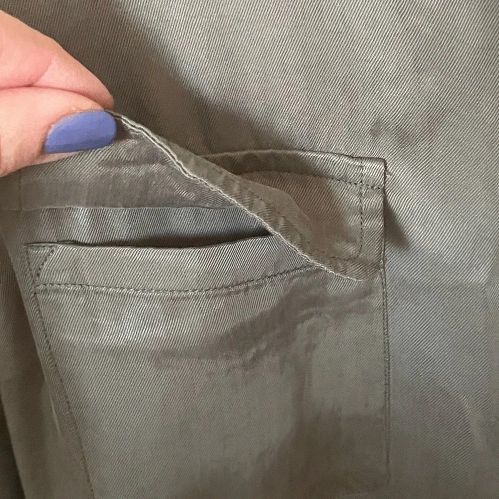 Rails Miles Sage Green Utility Jacket Pockets Drawstring Waist