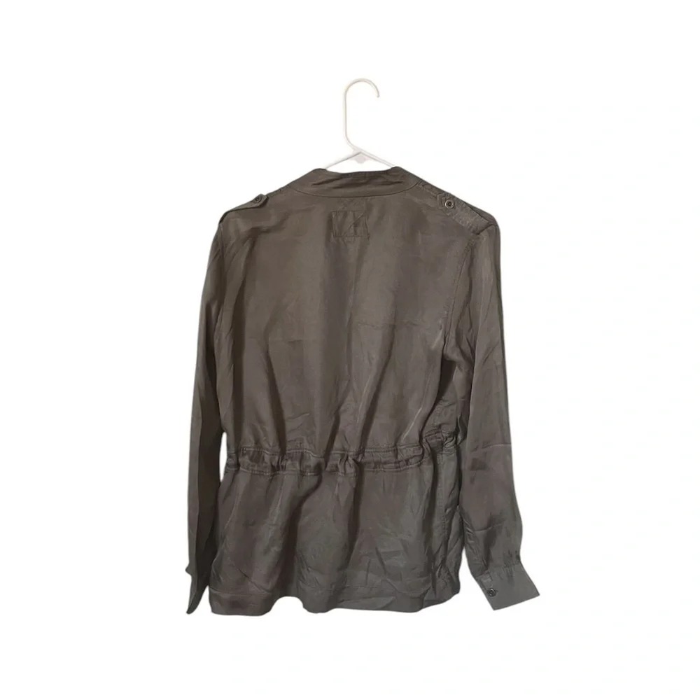Rails Miles Sage Green Utility Jacket Pockets Drawstring Waist